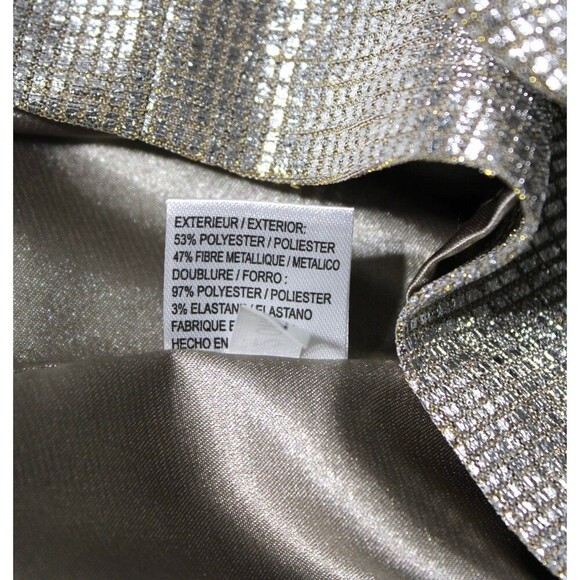 TAHARI ASL Women's Draped Back Metallic Cocktail 
Dress | Size 6 - Picture 5 of 11